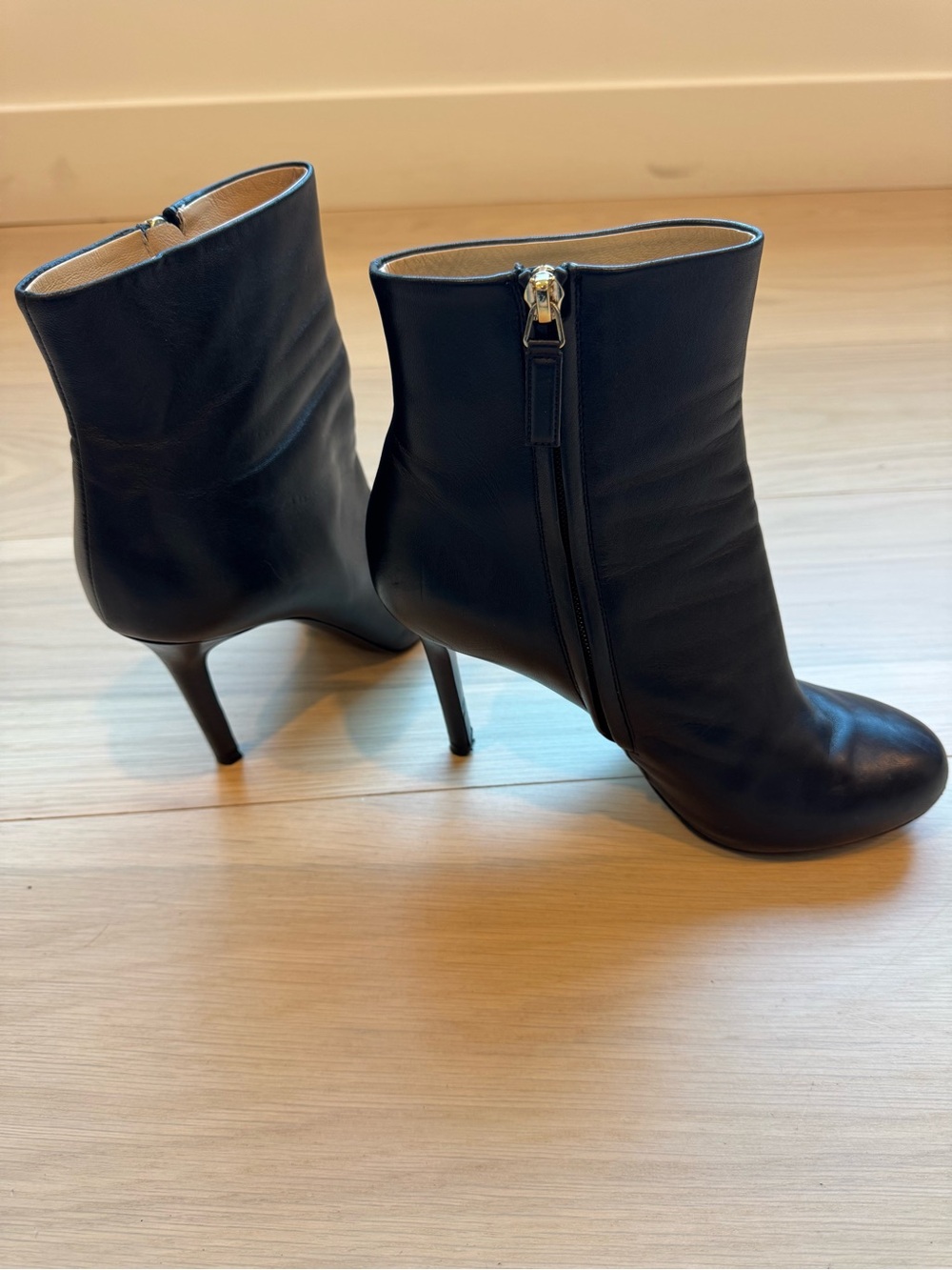CHANEL Black Leather Platform Ankle Booties 40.5 - Picture 2 of 12